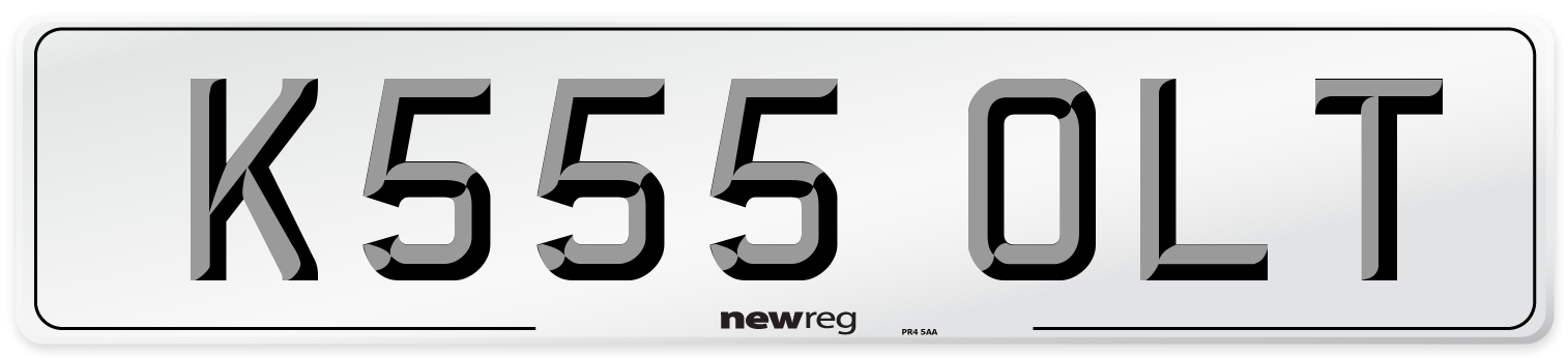 K555 OLT Number Plate from New Reg